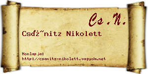 Csánitz Nikolett névjegykártya